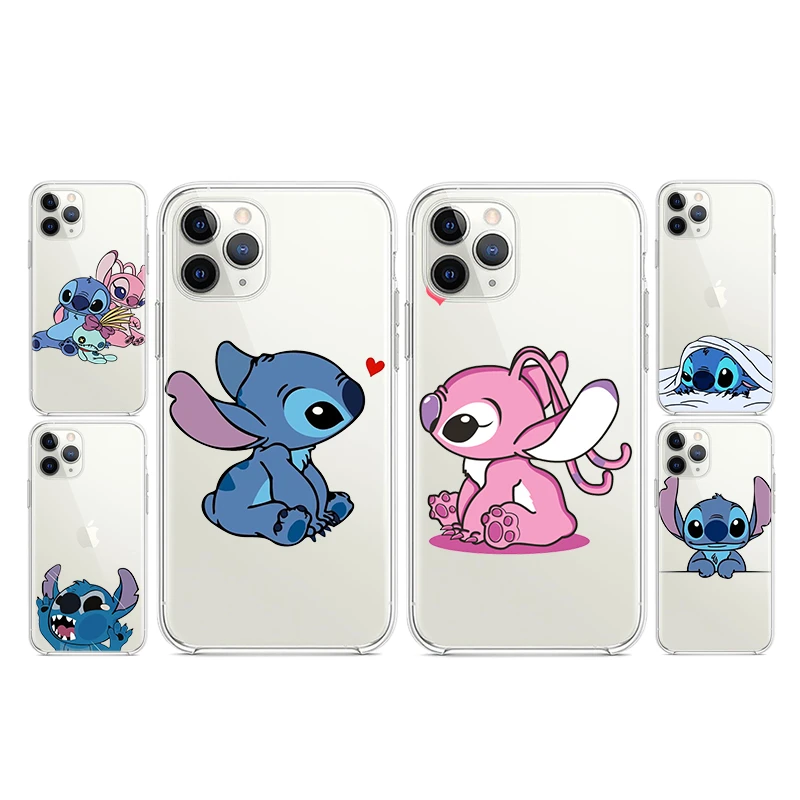 Super cute Stitch For Apple iPhone 13 12 11 SE XS XR X 7 8 6 5 S mini Plus Pro MAX 2020 Soft TPU Transparent Phone Case apple iphone 13 pro max case
