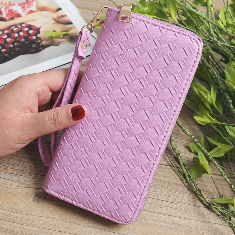 

Manufacturers Direct Selling New Style Korean-style Woven Pattern WOMEN'S Handbag Single Pull Long LADY'S Wallet Large Capacity