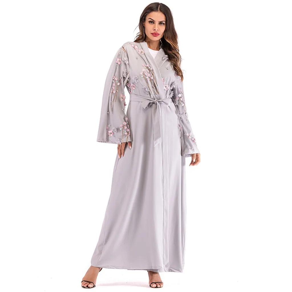 KANCOOLD, мусульманский кардиган с бусинами, абайя, длинное платье, кимоно, длинное платье, Дубай, Ближний Восток, Рамадан, Исламская одежда