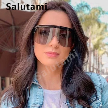 

Oversize One Piece Silver Mirror Sunglasses For Women And Men Ins New Brand Square Big Sun Glasses Female Retro Purple Shades