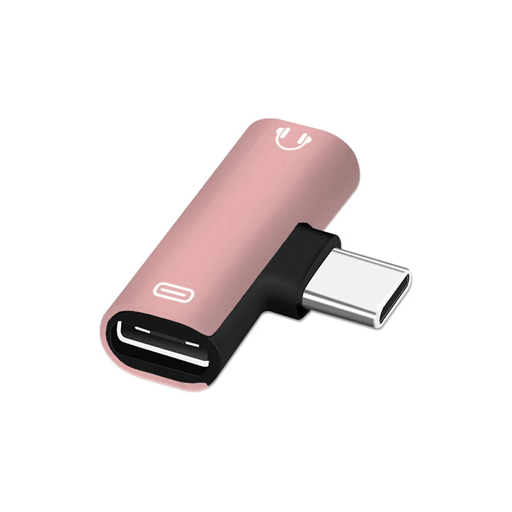 pink Usb type-C до 3,5 мм аудио адаптер для наушников зарядный преобразователь типа C Aux Jack кабель для зарядки наушников для Xiaomi для Huawei LeTV - Цвет: pink