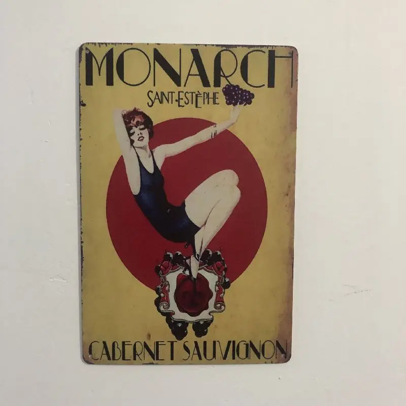 [Luckyaboy] Monapch Cabernet налет винтажные металлические жестяные вывески домашний бар паб гараж АЗС Декор тарелки человек пещера стикер на стену