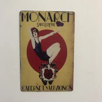 

[Luckyaboy] Monapch Cabernet Plaque Vintage Metal Tin Signs Home Bar Pub Garage Gas Station Decor Plates Man Cave Wall Sticker