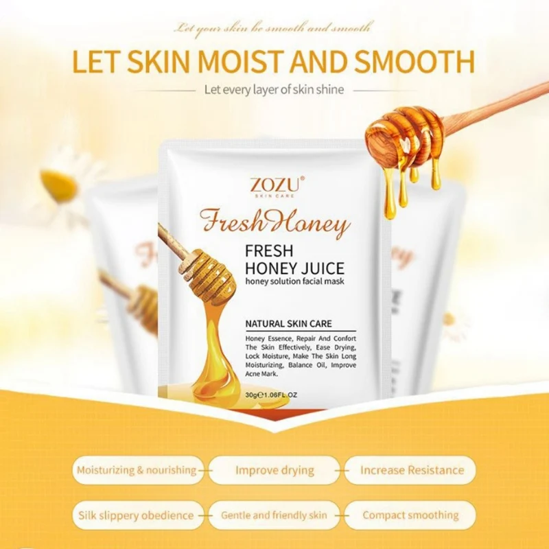 Honey Essence маска для лица увлажняющая отбеливающая продукция для ухода за кожей Антивозрастная питательная листовая невидимая маска для лица