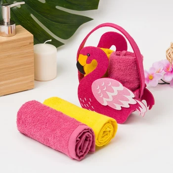 

Set of towels in baskets. "Flamingo" 30x30 cm-2 pieces, 100% cotton, 360 g / m2 4608352