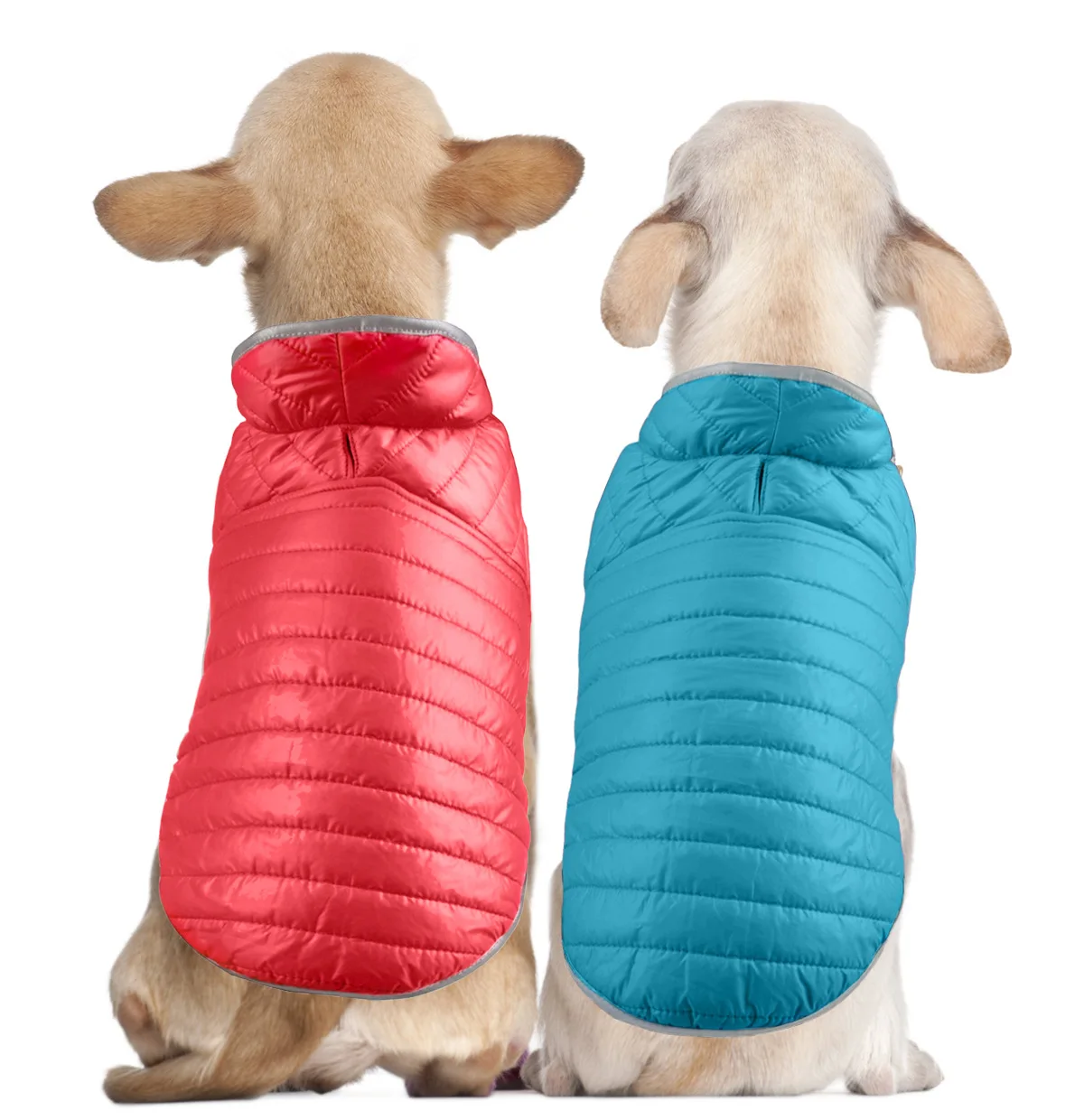 Double-Sided Waterproof Puppy Jacket Winter Pet Dog Warm Clothes Vest Coat For Medium Dogs Reflective Clothing Pet Outfit XS-XXL
