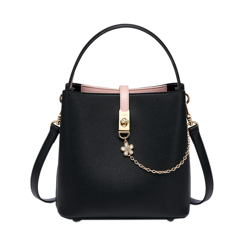 

JUST STAR Brand PU Leather Ladies Tote Purse Fashion Bucket Crossbody Bags Chains Women's Handbags