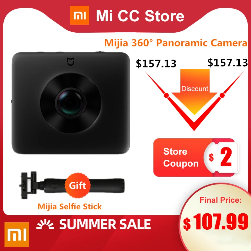  В наличии Xiaomi Mijia 360 ° панорамная камера 3,5 K видео запись Сфера камера IP67 оценка WiFi Bluetooth мини спортивная видеокамера 