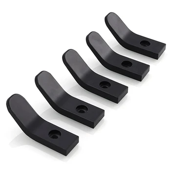 

5Pcs Space Aluminum Robe Hooks Wall Hang Mounted Towel Hook Black Painted Clothes Hook Bathroom Hardware