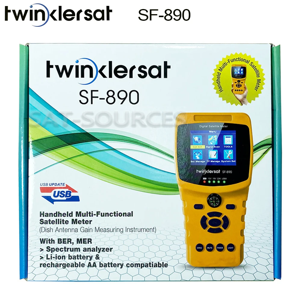 Twinklersat SF-890 портативный многофункциональный спутниковый Finder метр DVB-S DVB-S2 BER MER