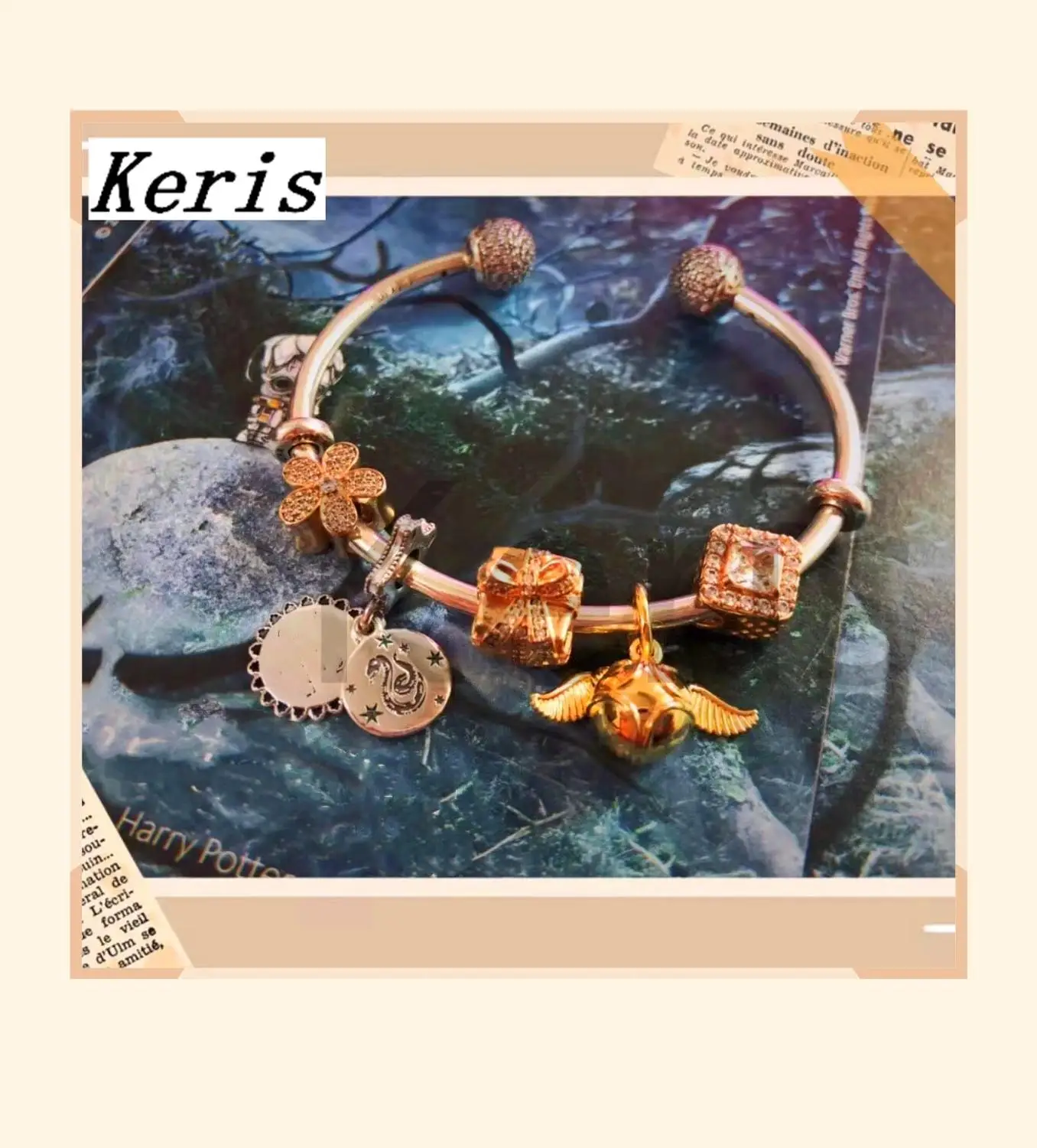 

Keris Store High Quality 1:1 100%925 Silver New Gift Tag Beads Beaded Open Bracelets Free Of Charge