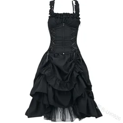 2023 5XL Women Victorian Gothic Dress Vestidos Retro Lolita Palace Court Princess Halloween Punk Cosplay Long Sundress