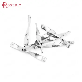 

(39274)30PCS 18.5MM Silver Color Brass 2 Holes Twisted Connecting Rod Charms Jewelry Making Supplies Diy Findings Accessories