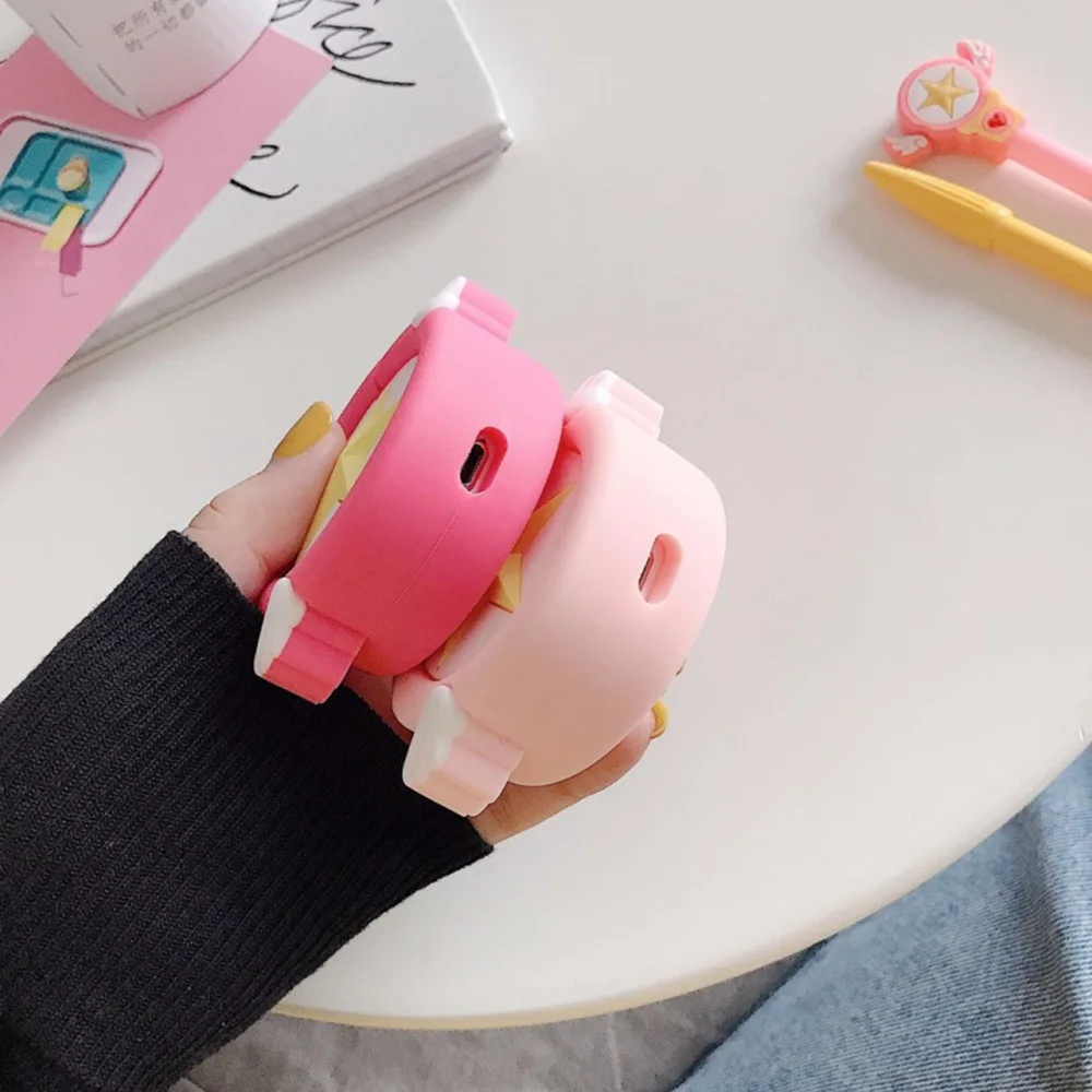 Чехол для наушников для AirPods, силиконовый чехол с милым мультяшным рисунком, Розовая звезда, Крыло ангела, чехол для Apple Air pods, 2 коробки с кольцом на палец