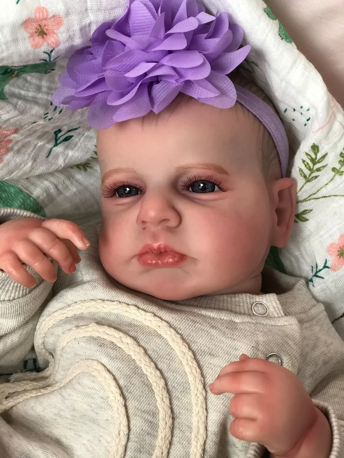 Npk 19inch Newborn Baby Doll Handmade Lifelike Reborn Loulou Awake Soft