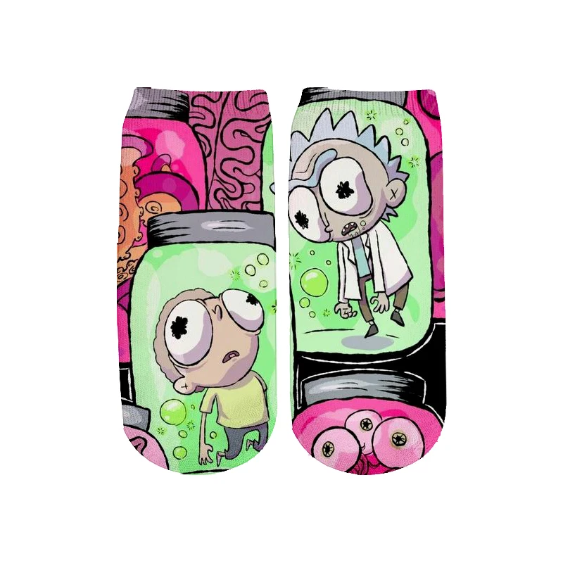 8 Новейшие Rick and Morty 3D печатных мультфильм милые короткие носки для мужчин женщин harajuku корейские носки RS-005 - Цвет: 8