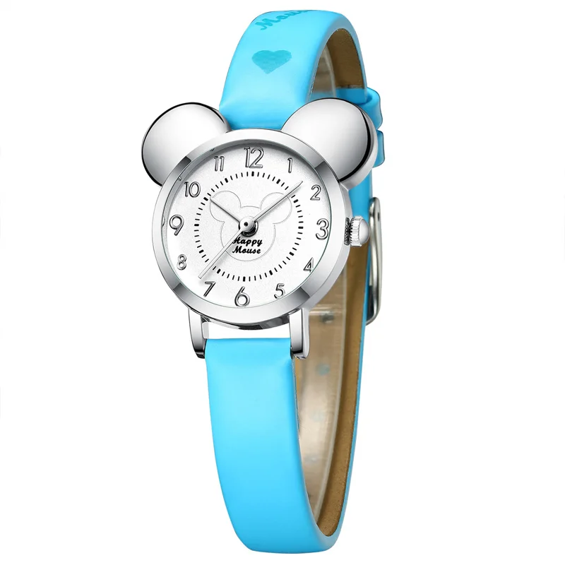 KDM Kinder Horloge Jongens детские часы для детей студенческие спортивные часы розовые наручные часы для девочек кожаный ремешок милые подарки 0010 - Цвет: blue