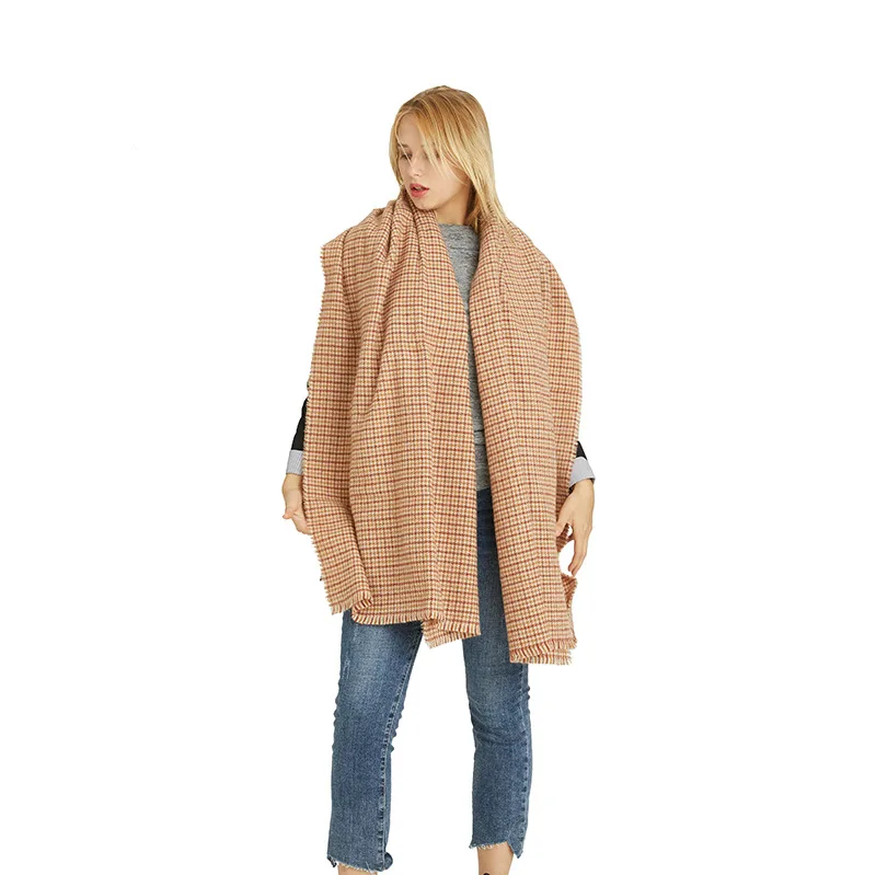 Limited Edition Thousand bird plaid scarf women's autumn and winter tide Korean version of the hundred-set plaid pl Limited Edition Thousand bird plaid scarf women's autumn and winter tide Korean version of the hundred-set plaid pl