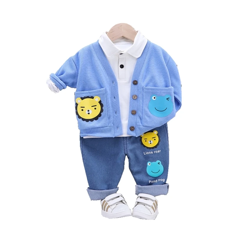 

New Autumn Children Fashion Clothes Baby Boys Girls Jacket T Shirt Pants 3Pcs/sets Spring Kid Infant Clothing Toddler Sportswear