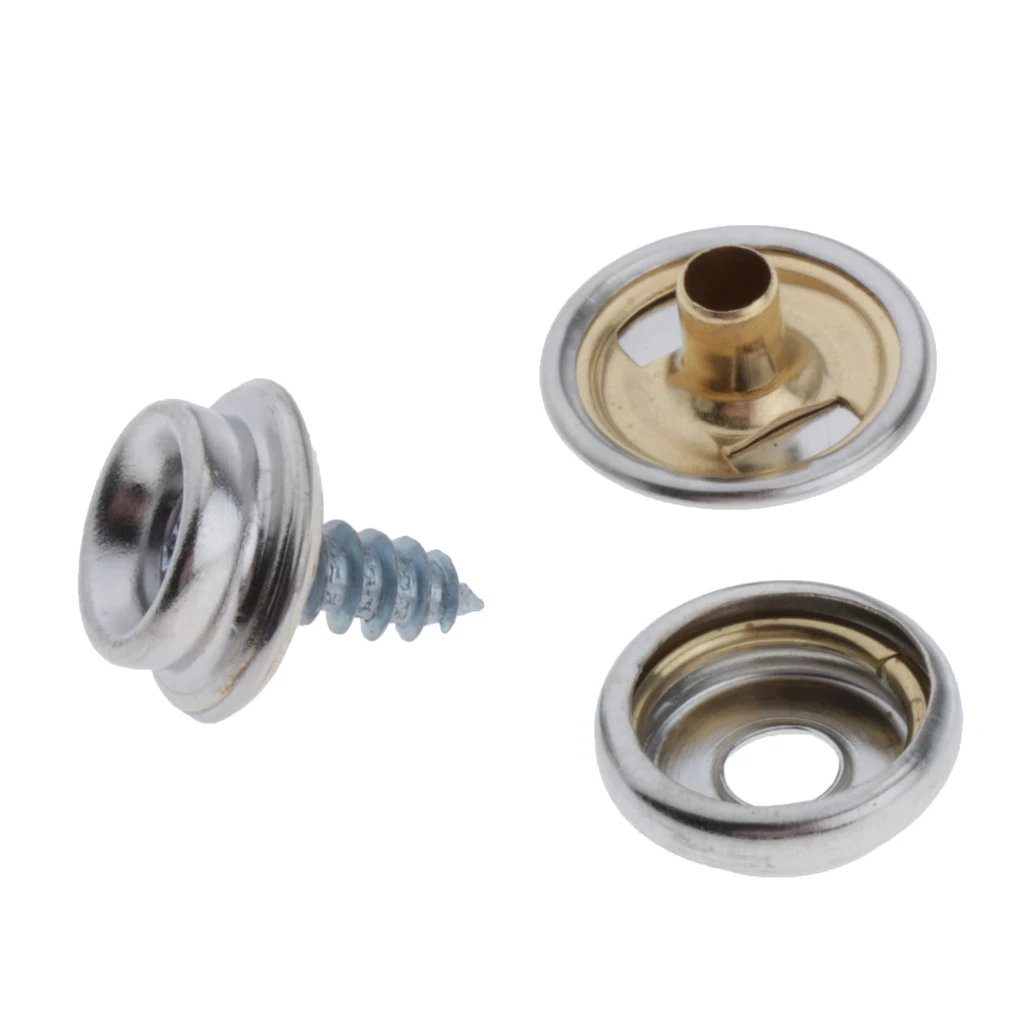20 Sets Canvas Tarp Snap Button Boat Cover Upholstery Screw Fastener & Setter