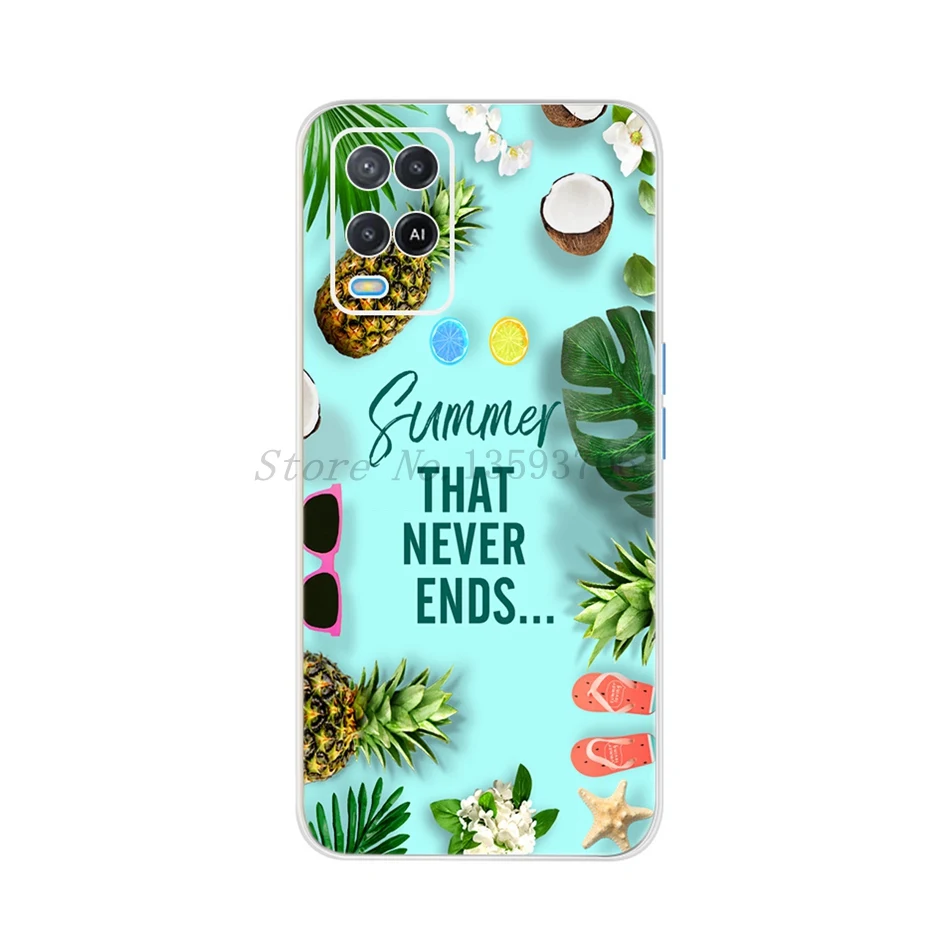 For OPPO A54 A54S Case Fashion Tulip Flower Printed TPU Soft Silicone Phone Case on For OPPOA54 A 54 S CPH2273 Back Cover Bumper best case for oppo cell phone