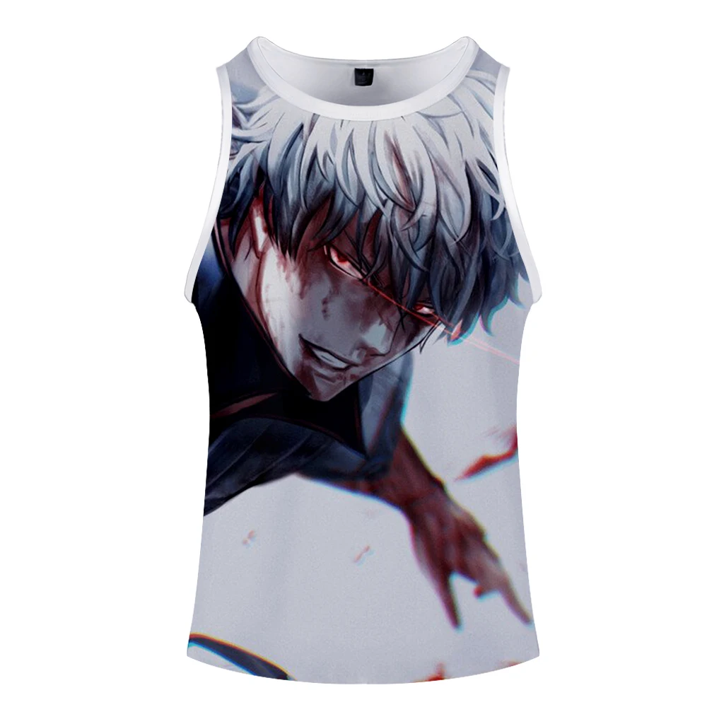 

Gintama Anime Bodybuilding Tank Top Fitness Clothes For Men Gym Tank Top 3d Pattern Cartoon Sakata Gintoki Vest Free Shipping