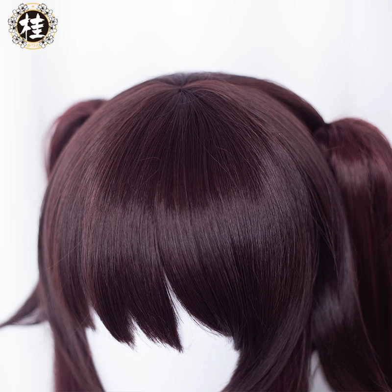 UWOWO Game Genshin Impact Hu tao Cosplay Wig Hutao New Long Hair Brown Wigs 115cm Claw Clip Ponytail Heat Resistant