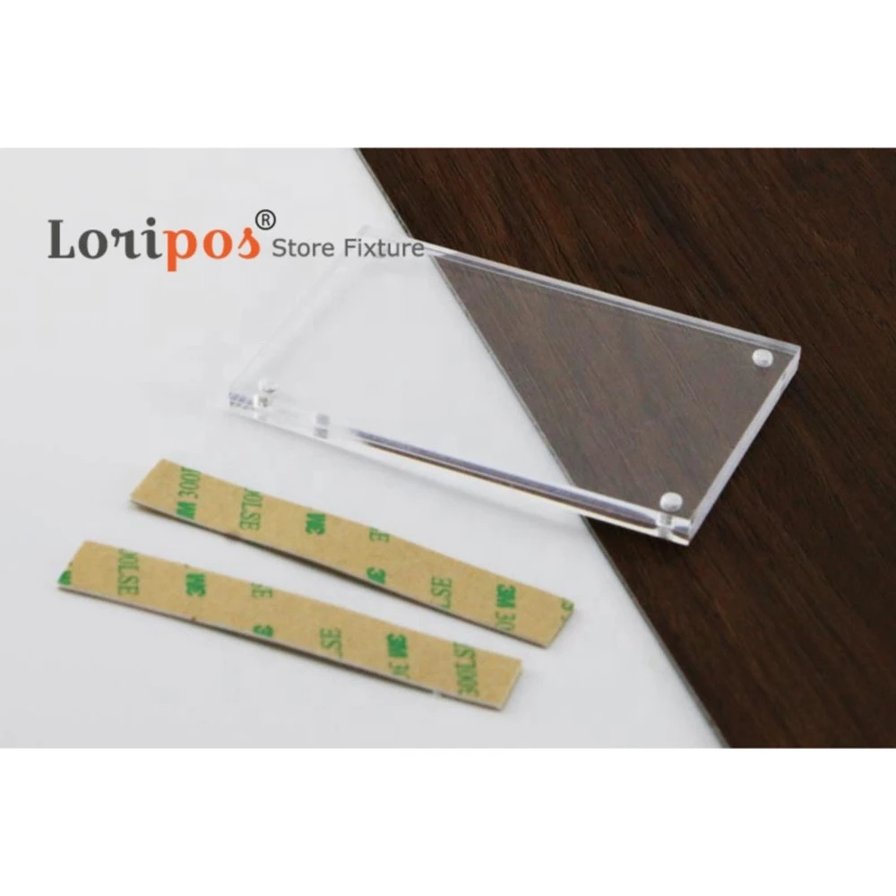 Acrylic Block Magnetic Mount Price Tag Display Wall Sticker Paper Info Frame Door Sign Holder Plate Name Card Cover