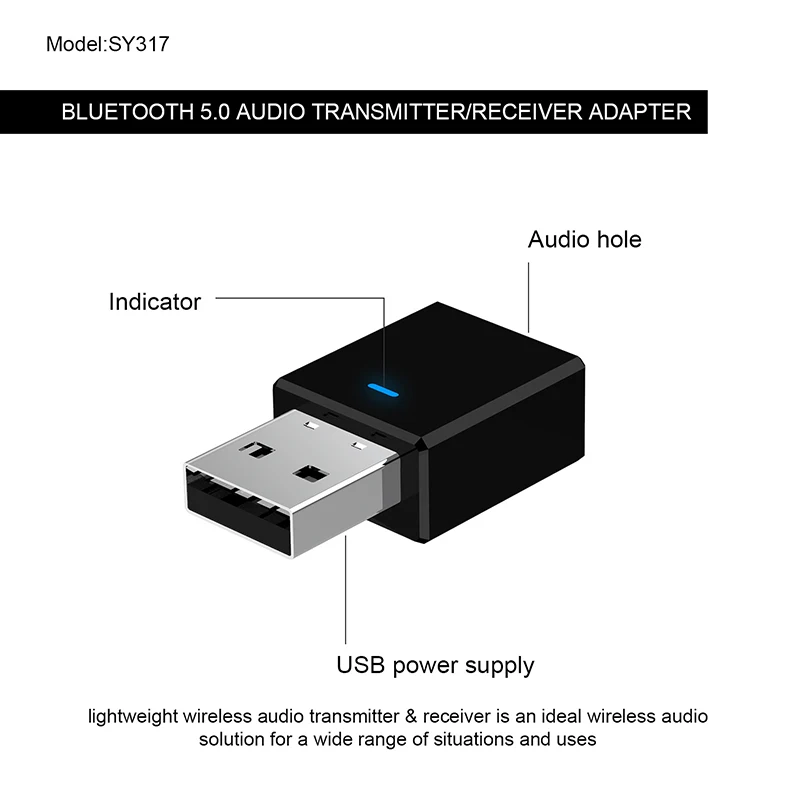 Беспроводной адаптер Bluetooth 5,0 аудио музыка стерео для ТВ ПК наушники для дома автомобиля HIFI ключ приемник передатчик USB 3,5 мм AUX