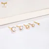 12 Pairs Lot CZ Zircon Earrings Golden Stainless Steel Piercing Jewelry 2mm Small 6mm Big Zircon Ear Studs Women Men Accessories 3