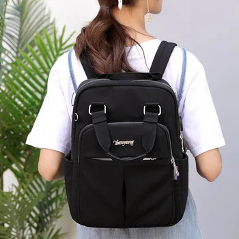 

High Quality Solid Ladies Backpacks Large Capacity Multi-pocket Women Backpack Fashion Brand School Bag For Teeanger Girls 2020