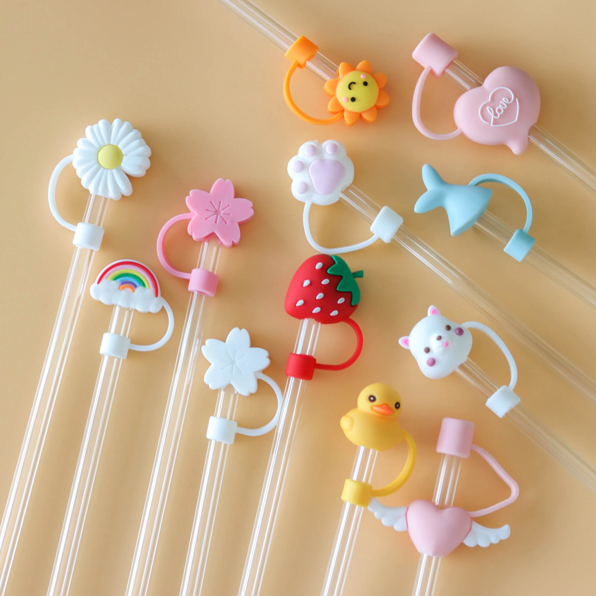 Tips Silicone Straw Plug Cartoon Plugs Cover Cup Accessories Drinking Dust Cap Tips Silicone Straw Plug Cartoon Plugs Cover Cup Accessories Drinking Dust Cap