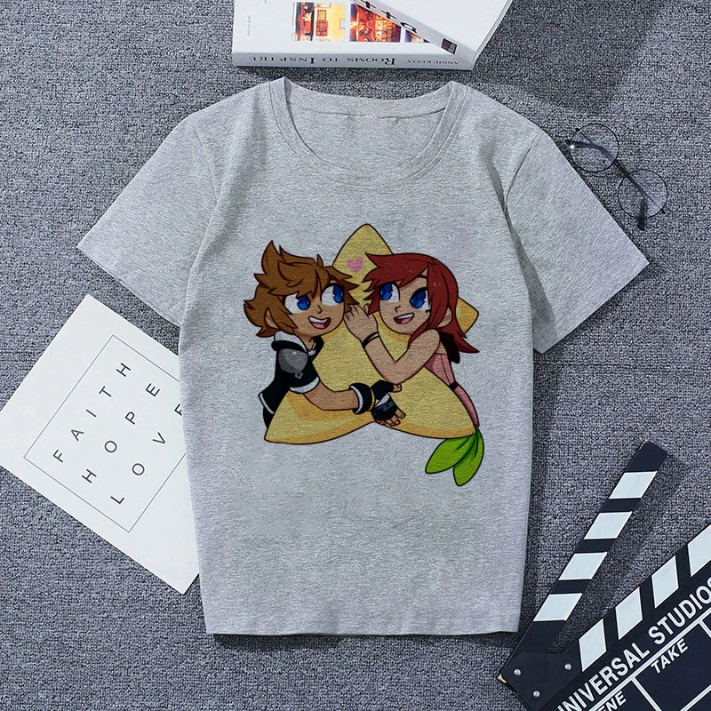 532506 Print Tshirt Gray Casual Streetwear Vogue T-shirts |