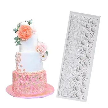 

1pc Lace Mat Fondant Silicone Molds Flower Leavies shape Sugar Craft Gummy Paste Cake Rim Cake Decorating Tools Chocolate Baking