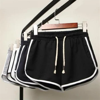 

New Summer Shorts Women Casual Shorts Workout Waistband Skinny Short Simple Patchwork Elastic Skinny Slim Hot