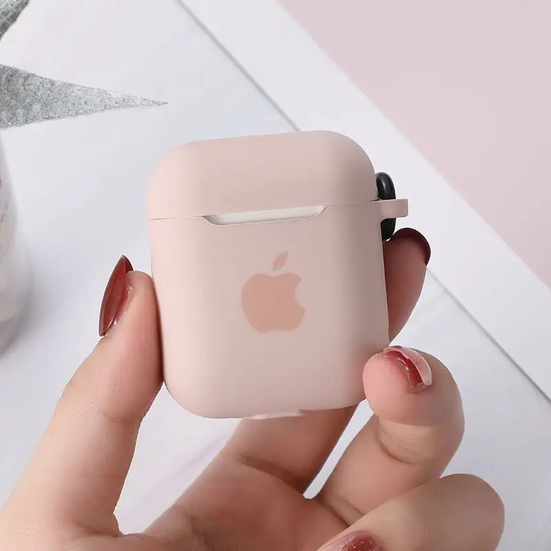 Для Apple AirPods 2 1 Аксессуары для наушников Мягкий чехол милый силиконовый чехол с логотипом с крючками - Цвет: 5