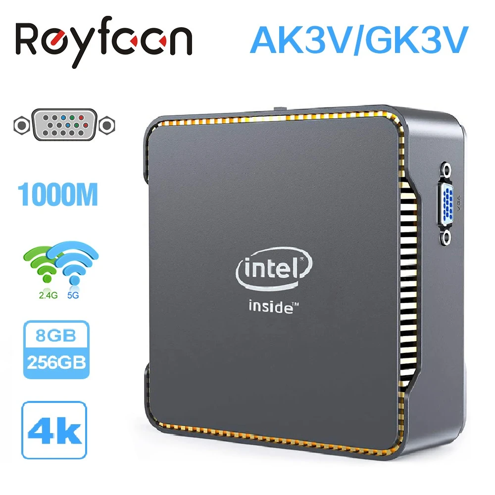 Gk3v Mini Pc Intel Celeron J4125 8gb 128gb/256gb Windows 10 Pro Ak3v