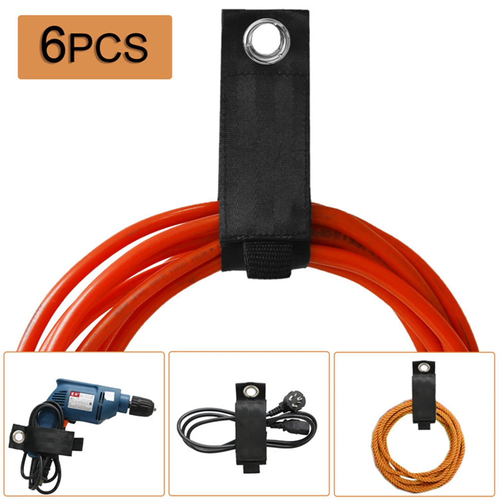 

6PCS Extension Cord Holder Organizer Pool Hose Hangers Straps Heavy Belt-Hook Duty Storage Straps Garage Organizer