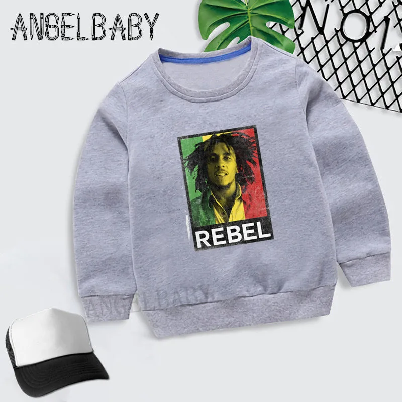 Детские толстовки с капюшоном «Jamaica Singer Bob Marley Reggae Rastafari» детские осенние Топы, хлопковая одежда для малышей свитер для мальчиков и девочек, tkyt5208 - Цвет: 5208A-Gray