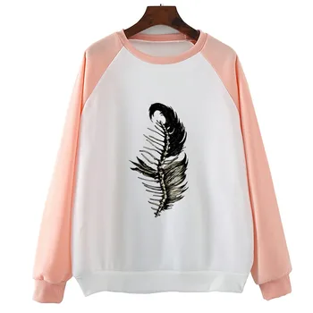 

Feather Shed Light Ridge Hoodies Women　Hoody Anime Sweatshirts Autumn Spring Pullovers Boyfriend Gift 2020