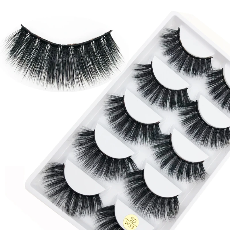 

Flash Girl GOOD quality 5D-W39 5 pairs 5D mink natural handmade false eyelashes