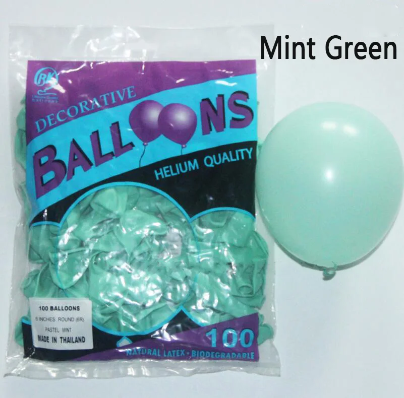 mint green 100 шт 5 дюймов конфеты Макаруны латексные шары, Гелий шары для вечерние, свадебные, детские игрушки, вечерние шары - Цвет: mint green