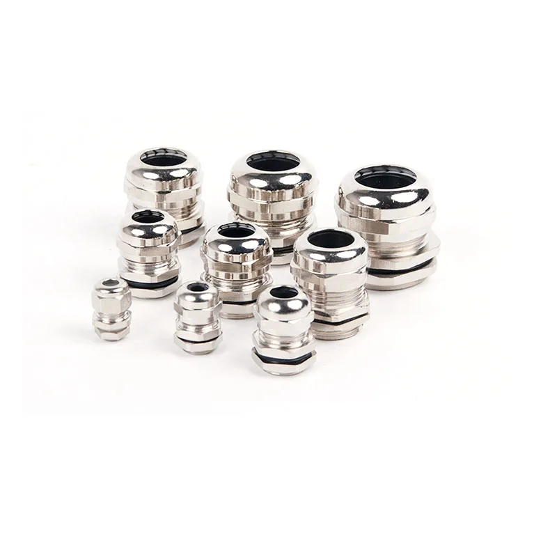 1piece Nickel Brass Metal IP68 Waterproof Cable Glands Connector Wire Glands 3-44mm Cable M PG cable gland electrical connector