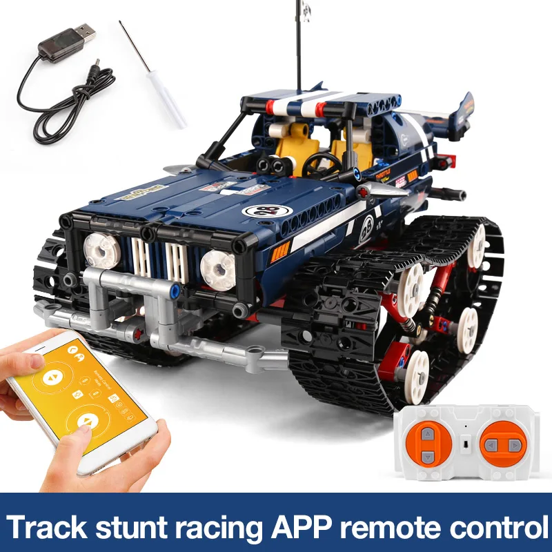 Technic RC Гусеничный Гоночный Автомобиль Дистанционное управление Радиоуправляемая машина Строительные блоки Набор город техника автомобиль серии 20011 игрушки подарочные кубики - Цвет: 13025-626PCS