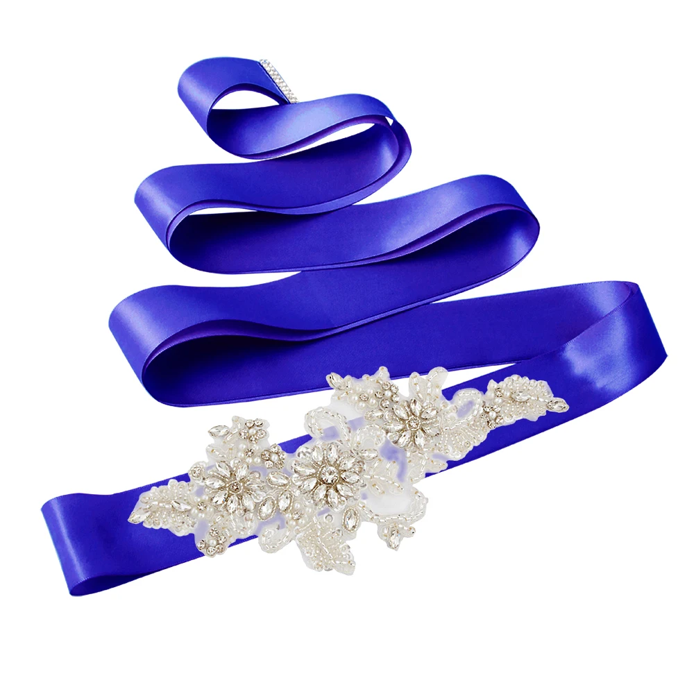 royal blue TRiXY A139,, дизайнерские Свадебные ремни, стразы, свадебный пояс, свадебное платье, ремень, свадебные аксессуары, свадебные пояса - Цвет: royal blue