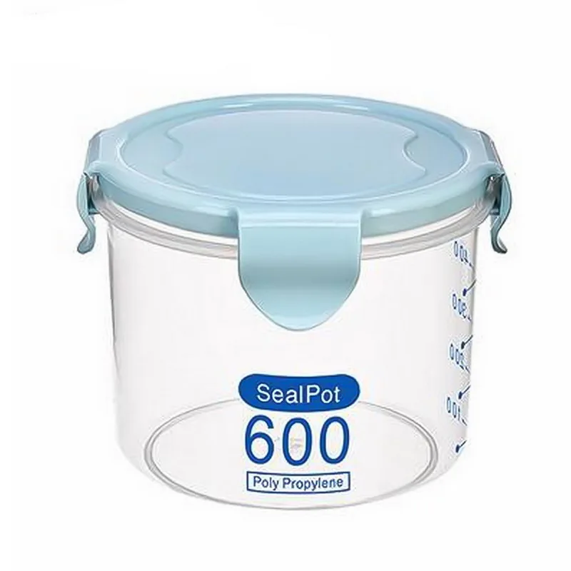 600ml blue Hoomall 4L диспенсер для зерновых, контейнеры для хранения зерновых, квадратные пластиковые емкости для хранения, Кухонный Контейнер для сохранения пищи - Цвет: 600ml blue