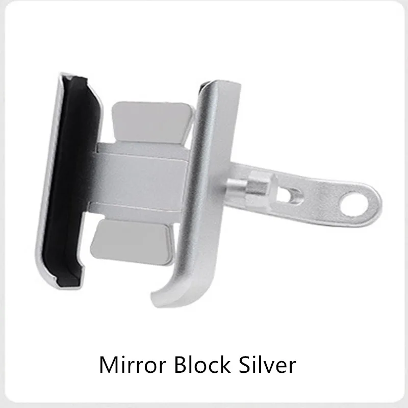 Mirror Block Silver Кронштейн для мобильного телефона из алюминиевого сплава для езды на велосипеде, держатель для мобильного телефона для мотоцикла, Велосипедное оборудование - Цвет: Mirror Block Silver