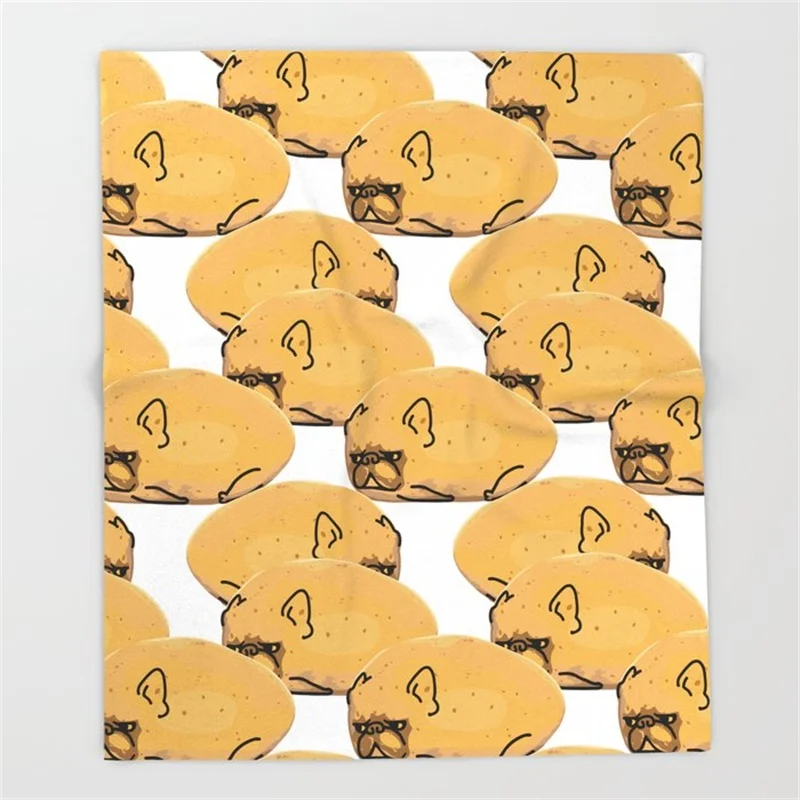 Cartoon Blanket Funny Printed Soft Boy Girl Baby Coral Fleece Potato