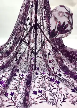 

newest style embroidery net tulle mesh lace fabric with sequinsJOY-31510 french style seuqins lace for wedding dress