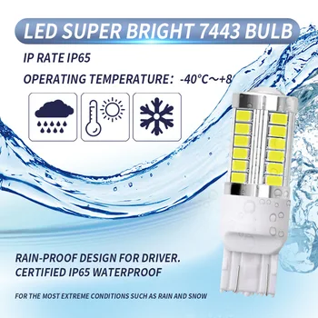 

2pcs 7443 5730 33SMD Car LED Brake Light Driving Light Replacement Bulbs for Automobile M8617